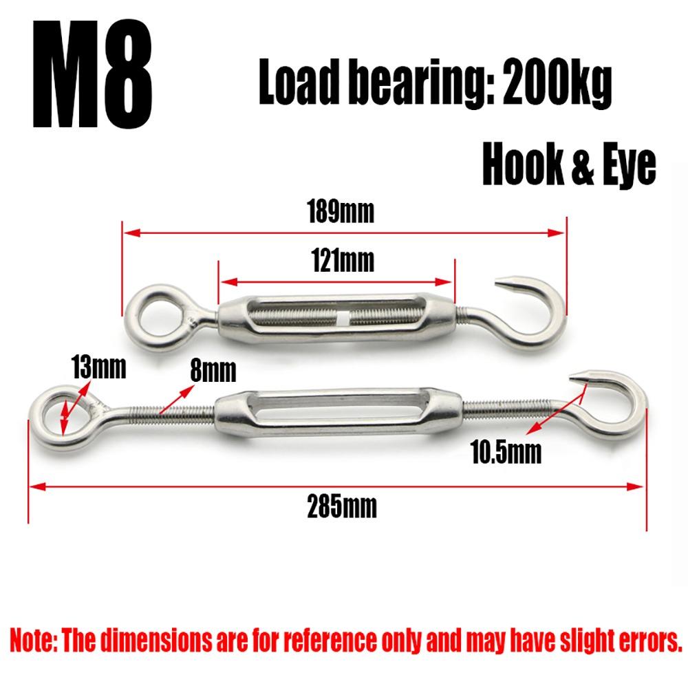 1 шт. крюки и проушины стяжка натяжитель троса M4/M5/M6/M8 304 нержавеющая сталь натяжное устройство линия регулируемая Oc Oo Cc тип