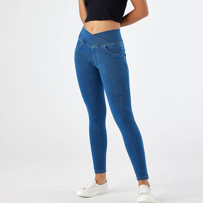 Slim High Waist Yoga Jeans Female Sexy Casual High Elasticity Denim Pants Women