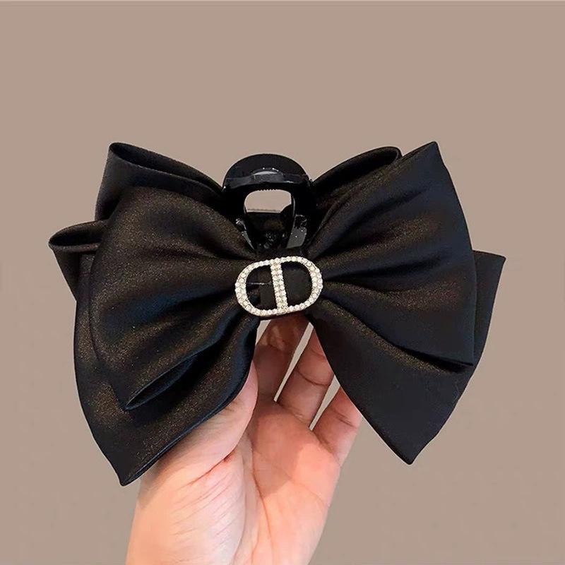 Large Summer Lace Edge Bow Claw Clip Hair Accessory for Women - Multi-Layer Feather Design