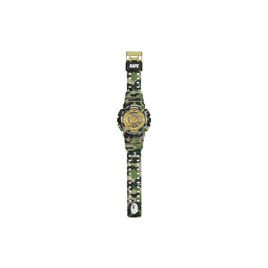 Casio G-Shock Bape Collaboration Camouflage Quartz Watch Rubber Strap Men watches Gold GA-110APE-5A
