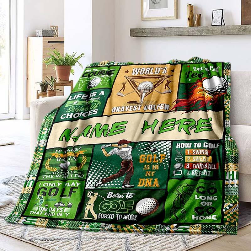 Golf Customize Your Name Blanket Warm Comfortable And Soft Blankets Are Suitable For Home Lunch Break Blanket Office Sofa Sofa Gift To Relatives And