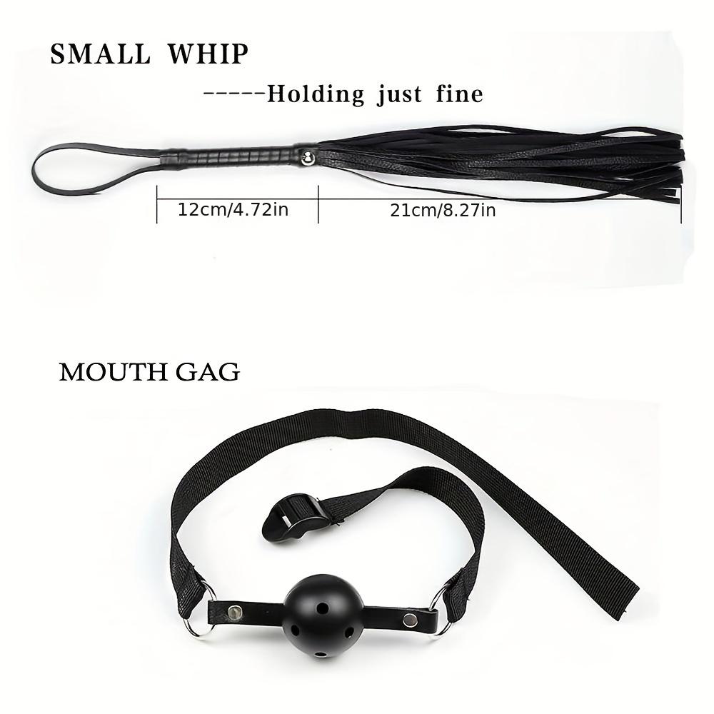 12pcs Sex Bondage BDSM Restraints Set, SM Adult Games Cuffs Gag Blindfold Spanking Paddle Handcuffs Black Sex Accessories For Pleasure