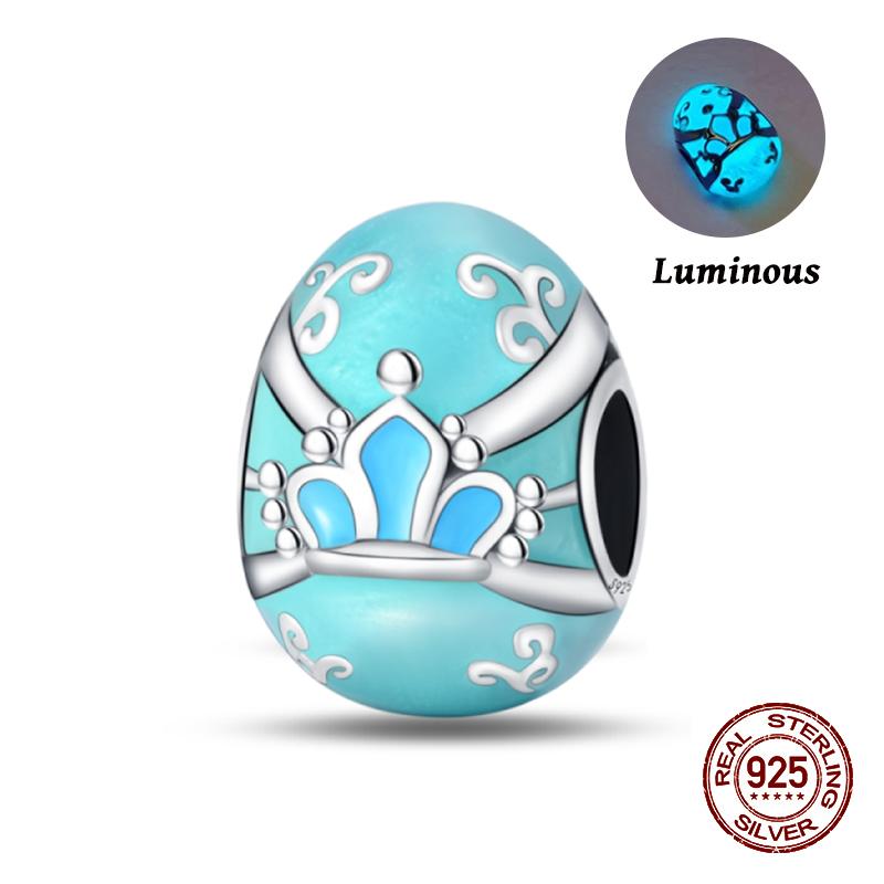 Новые 925 стерлингового серебра духи светящиеся яичные скорлупы подвески бусины подходят 925 оригинальный браслет DIY изысканные украшения на день рождения подарки
