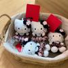 2pcs Hello Kitty Plush Kawaii KT Keychain Cute Pendant Backpack Hanging Charms Keyring Accessories Birthday Gift Toy