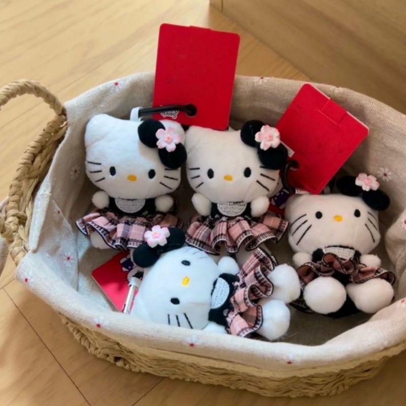 2pcs Hello Kitty Plush Kawaii KT Keychain Cute Pendant Backpack Hanging Charms Keyring Accessories Birthday Gift Toy
