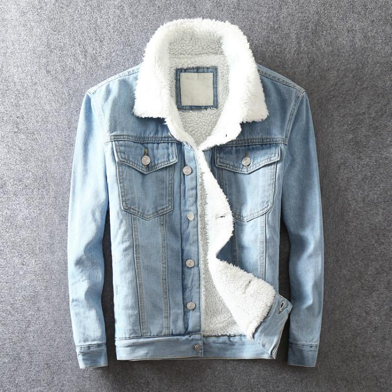 XS-5XL, мужская зимняя куртка, верхняя одежда на флисовой подкладке, пальто, меховая куртка из фуакса, мужские толстые теплые джинсовые куртки