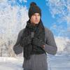 3Pcs Winter Warm Knit Beanie Hat Touchscreen Gloves Scarf Set for Women Men Skiing Skating Camping Driving Outdoor Sports Gifts