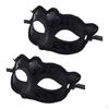 2 шт. Женская мужская маскарадная маска Венецианская вечеринка для глаз Черный