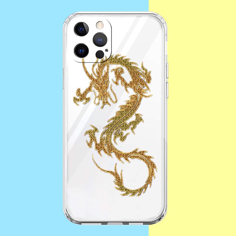 Чехол с китайским драконом для iPhone 16 15 14 13 12 Pro Max Прозрачный Мягкий для iPhone 11 Pro Max 7 8 Plus XS XR Оболочка Capas