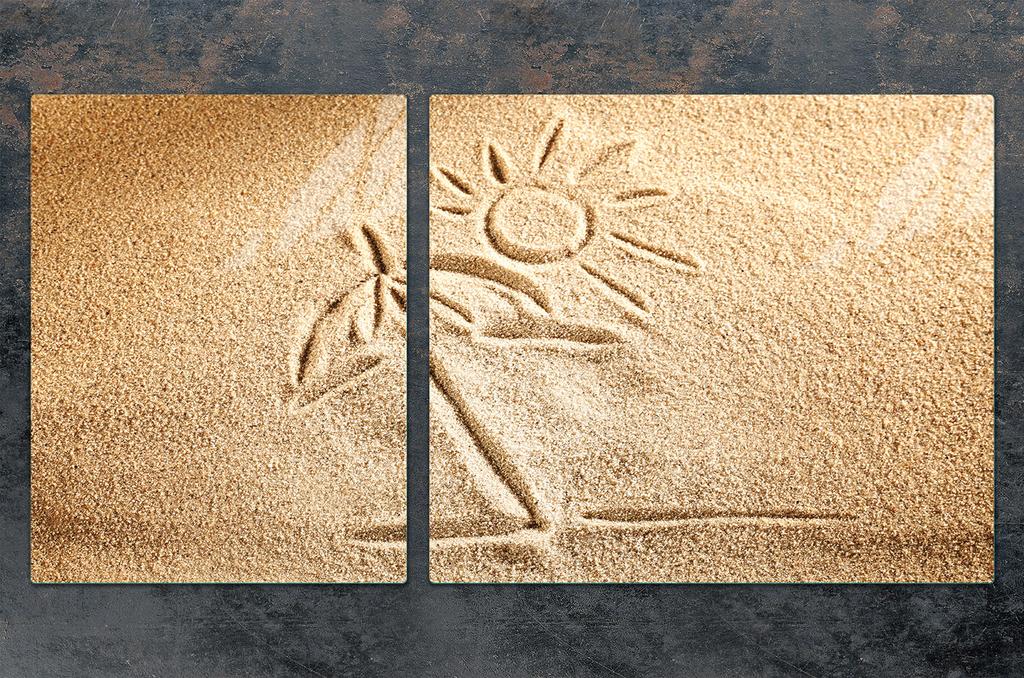 SZKLANA PŁYTA i DESKA DO KROJENIA 100x52 PLAŻA