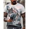 Летняя мужская футболка с 3D-принтом животного