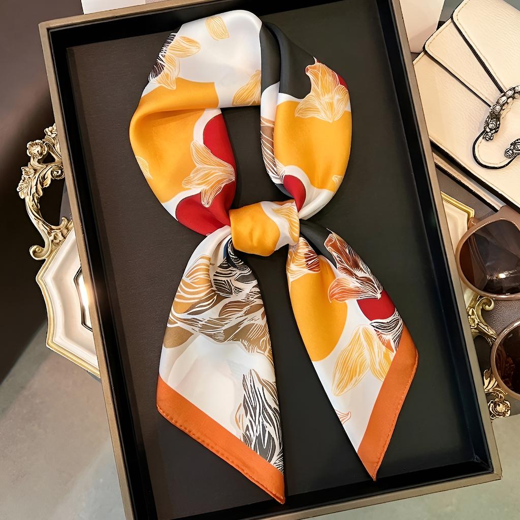 Korean Style Fashion Thin Silk Like Square Scarf For Women Summer Versatile Decorative Neckerchief