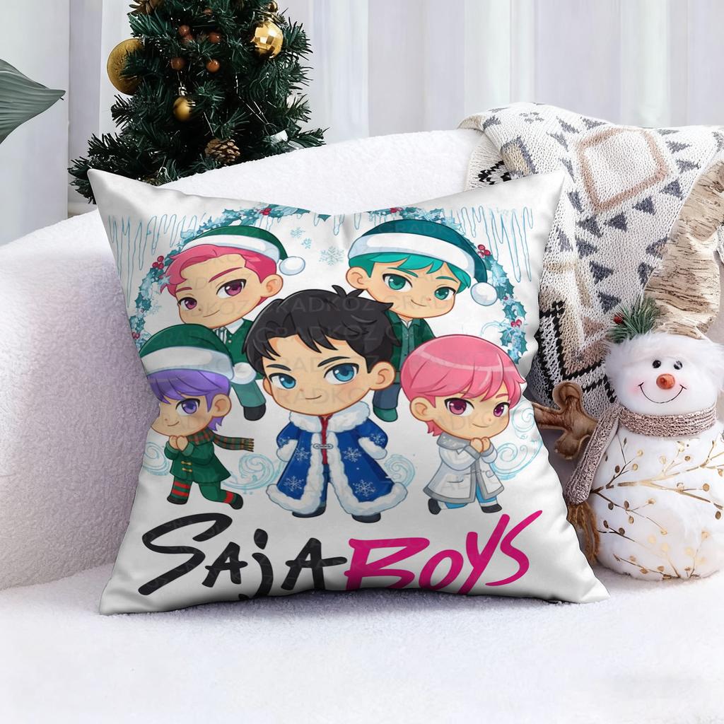 Персонажи K-Pop Охотники на демонов Huntrx носят рождественские костюмы, милые рождественские наволочки, модный домашний декор