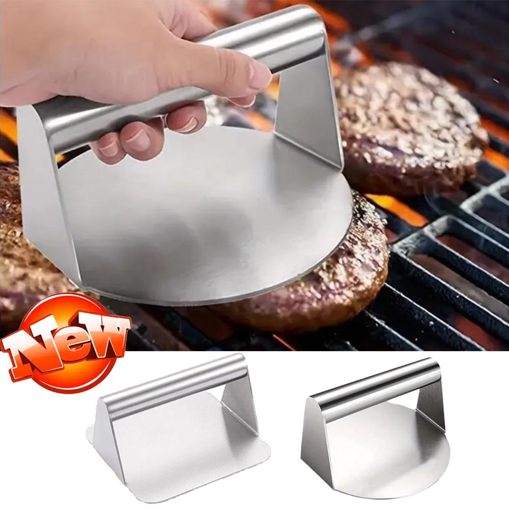 Kitchen Tools Health and Safety 304 Stainless Squid Pressure Plate Steel Hamburger Meat Press Round Square Hamburger Meat Press Meat Pressing Plate
