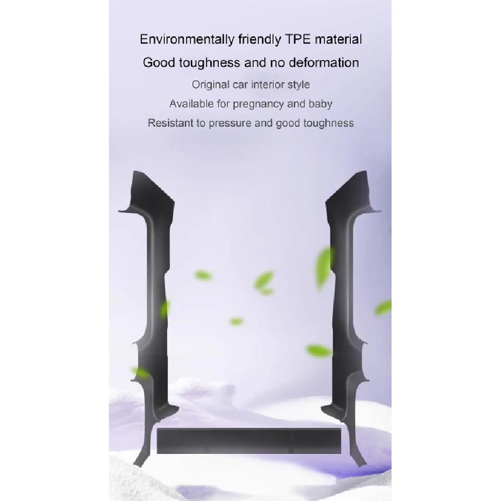 For Tesla Model 3 Highland 2024 Door Sill Strip Guard Mat Trunk Threshold Protector Side Anti-kick Pad Magic Hook Installation