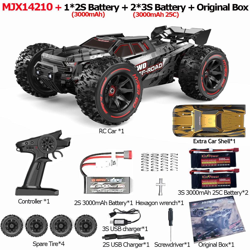 MJX 14209 14210 V3.0 1/14 Радиоуправляемая машина 75 км/ч Бесколлекторная Hyper Go 2.4G Пульт дистанционного управления 4WD Внедорожный гоночный RC-грузовик Электрическая игрушка для хобби