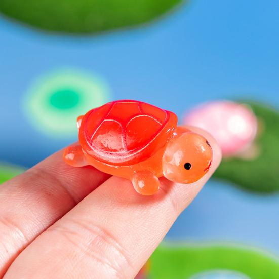 24 шт. Фигурки черепах, светящиеся смоляные украшения в виде черепах, светящиеся в темноте миниатюры черепах для волшебного сада, поделки своими руками, мох, микроландшафтное украшение