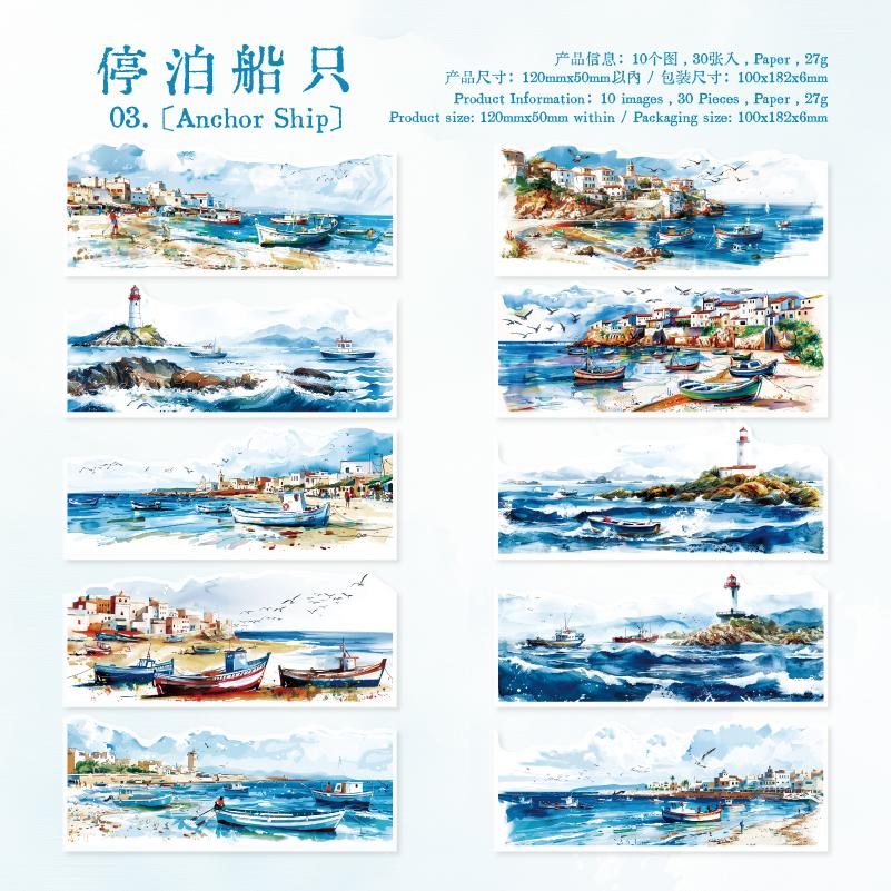 Journal GO 30pcs Beautiful Landscape Sticker Pack Natural Scenery Junk Journal DIY Scrapbooking Collage Planner Stickers