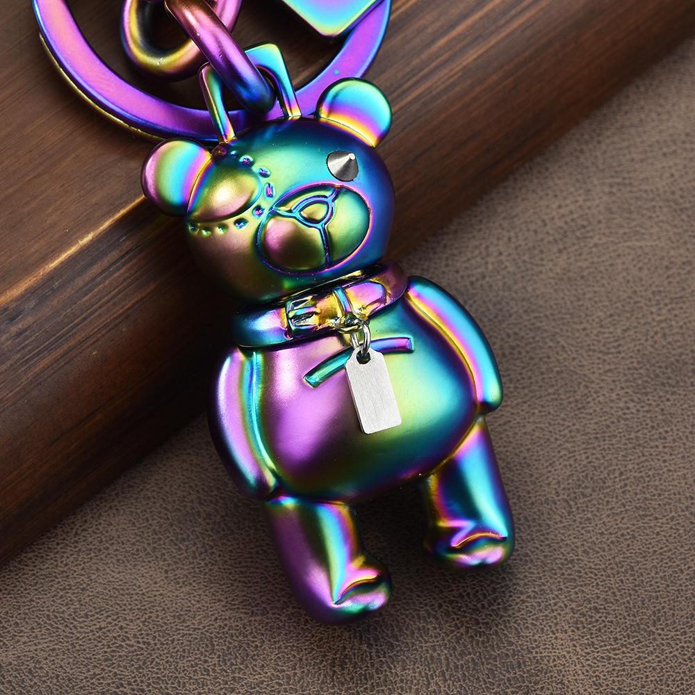 Красочный брелок в виде медведя для уличных танцев - Модный ювелирный аксессуар для мужчин и женщин