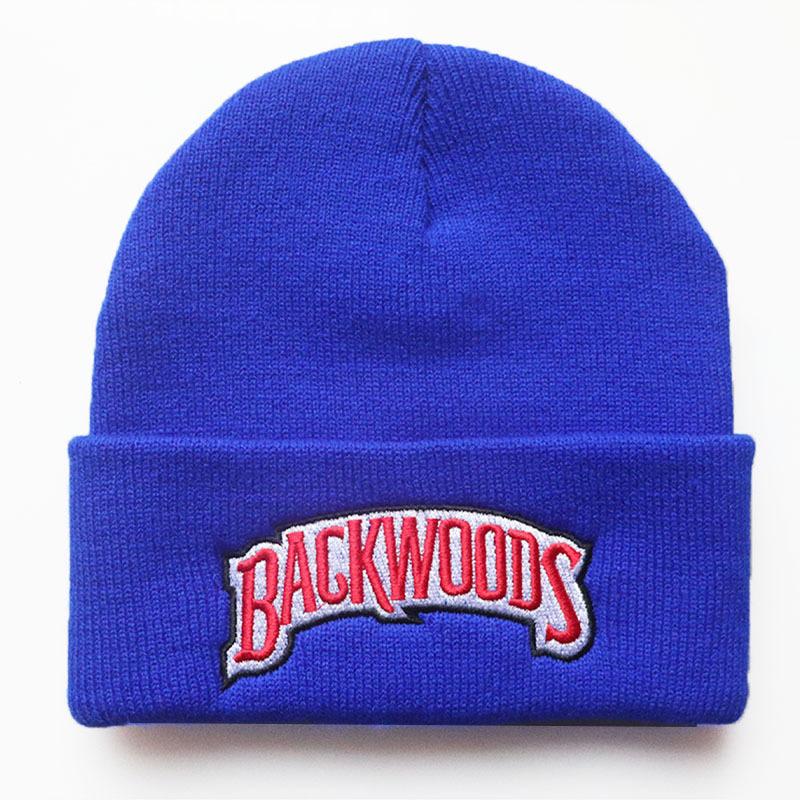 Autumn and winter letters for men and women BACKWOODS Warm knitted hat with embroidery for students, pullover hat