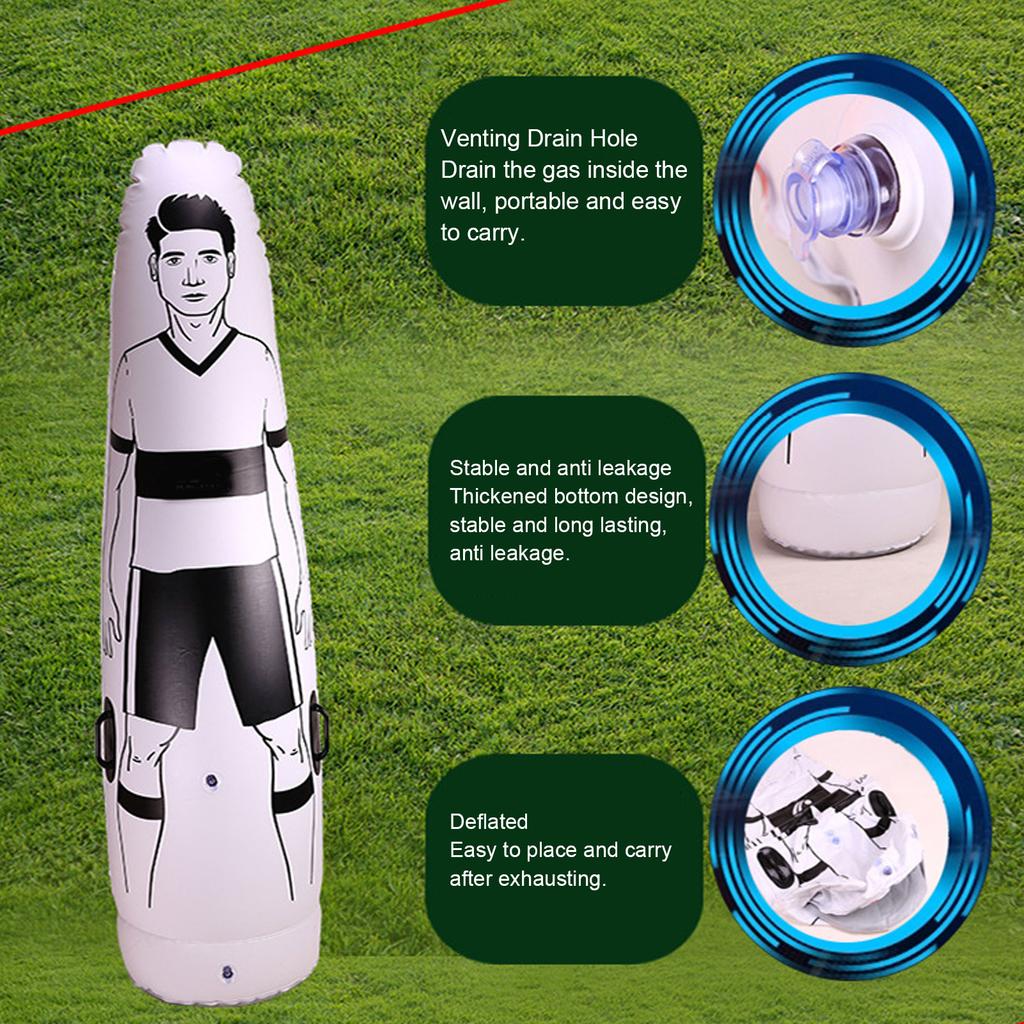Надувной манекен для футбола, портативное оборудование для футбольных тренировок, манекен для футбольных тренировок, настенный воздушный насос для одного человека