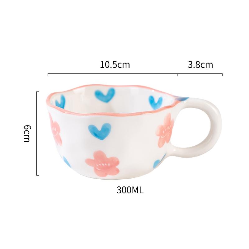 Творческая керамическая кружка в форме сердца и ложки, сжатые вручную, нестандартная чашка для кофе, молока, чая, овсянки, кружка для напитков, кухонная чашка