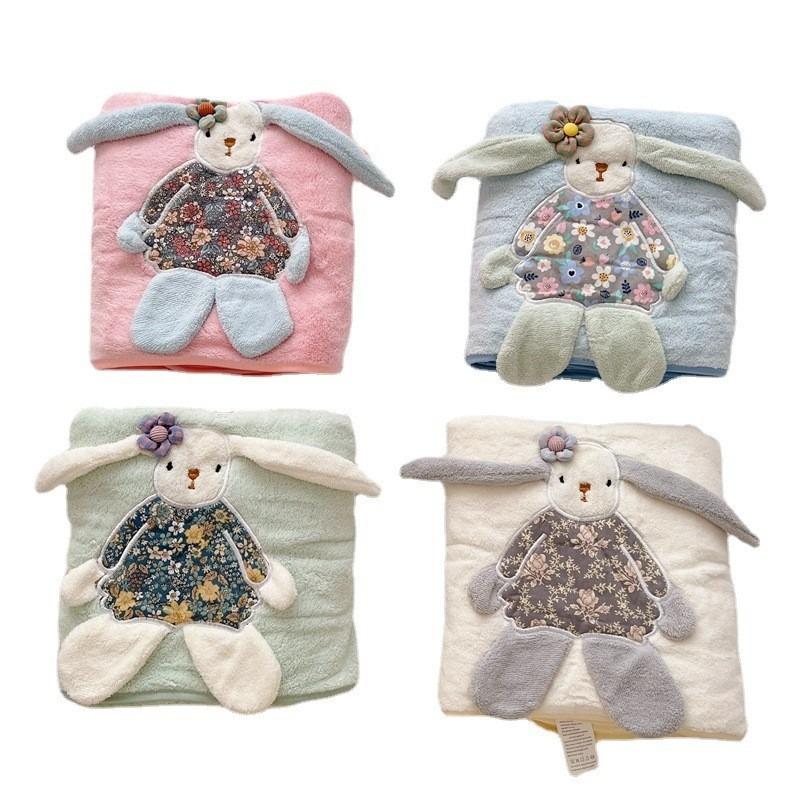 70*140 см мультяшный длинноухий кролик детское банное полотенце плюшевый бархат супер мягкий и милый детский большой полотенце пеленка