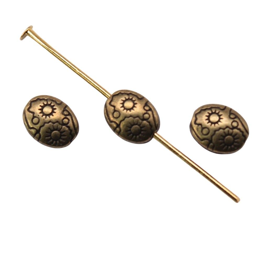 20 шт овальные бусины-разделители с маленькими отверстиями, ювелирные изделия своими руками, цвет античной бронзы, 7X6X3 мм