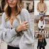 Women's V-neck Knit Cardigan - European & American Style, New Fall/Winter 2025 Collection