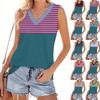 Women's Fashion Casual Daily Versatile Striped Texture Slim Fit Summer Vest Top