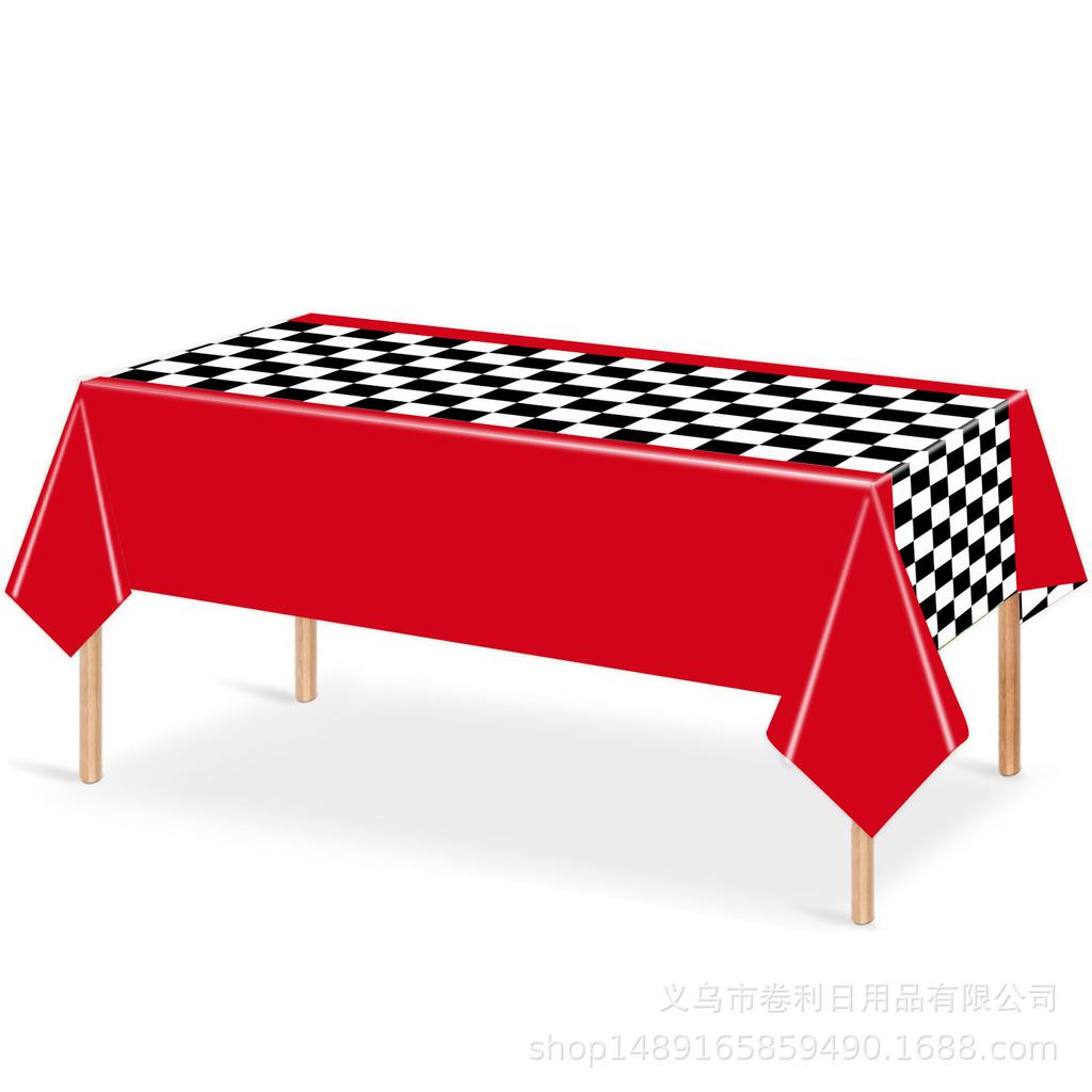 Racing Theme Party Supplies Birthday Decoration Tableware Wheel Arrangement Props Banner Tablecloth Swing Tissue