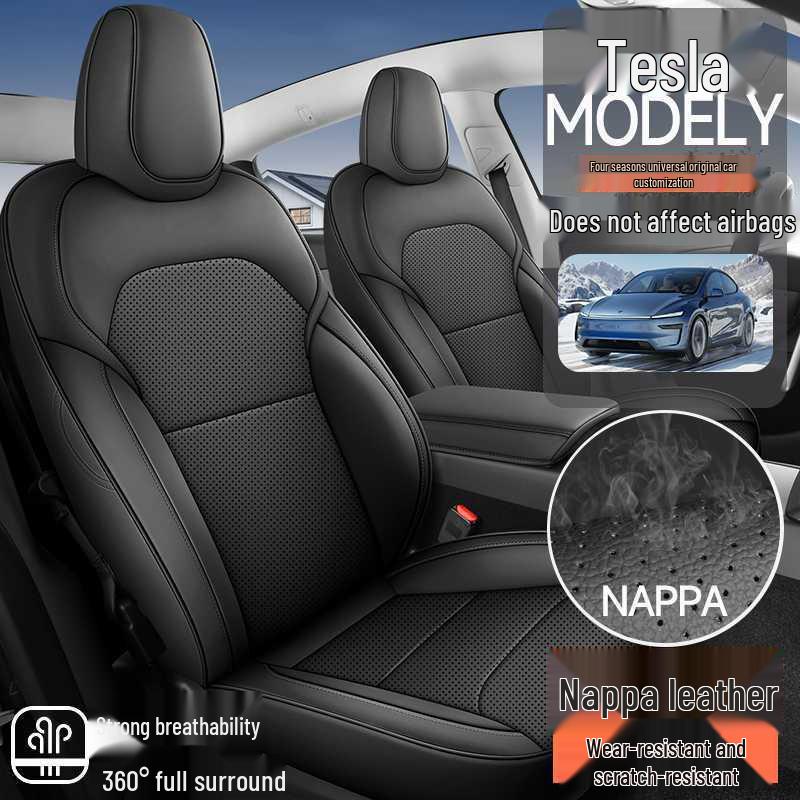 Всесезонные износостойкие кожаные чехлы и подушки на сиденья для Tesla Model Y