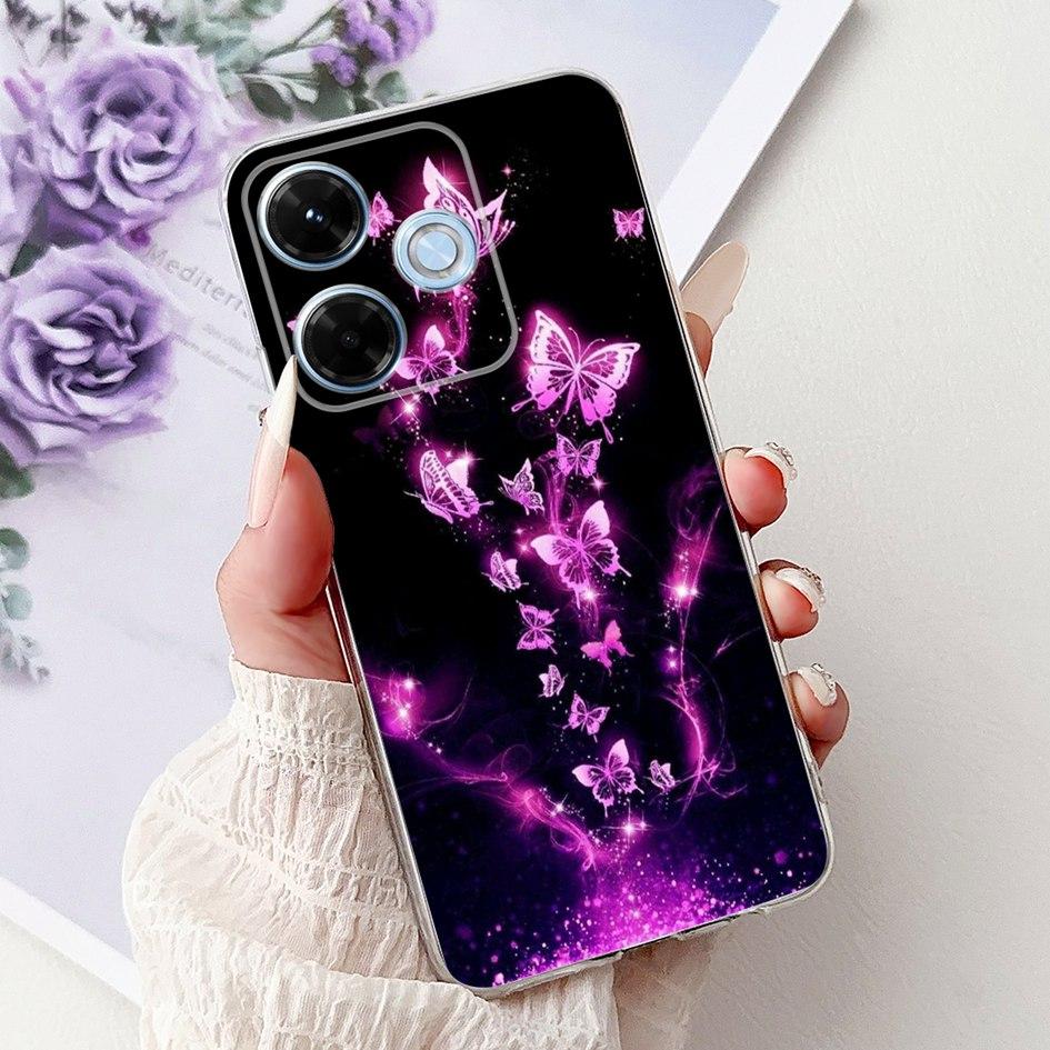 New For Xiaomi Redmi 13x 4G Case Cute Cartoon Panda Machine Flower TPU Soft Silicone Cover For Xiomi Redmi 13X Shockproof Bumper
