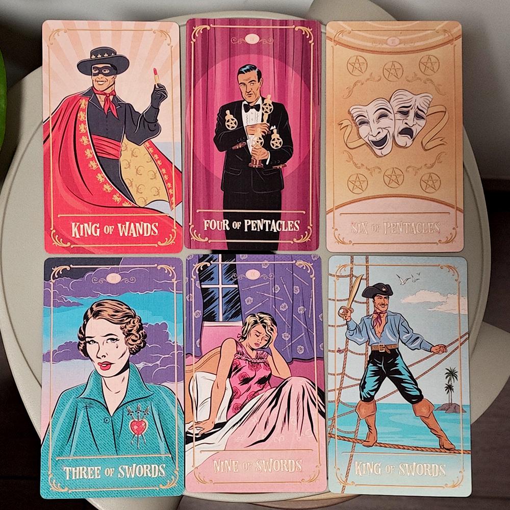 12*7 см Tinseltown Tarot в жесткой коробке Розовый Винтажная колода в стиле Голливуда 78 иллюстрированных карт