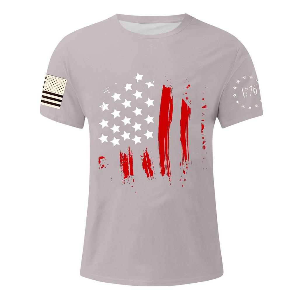 Men's Independence Day Printed T-Shirt Men's Loose Casual Short Sleeve Top