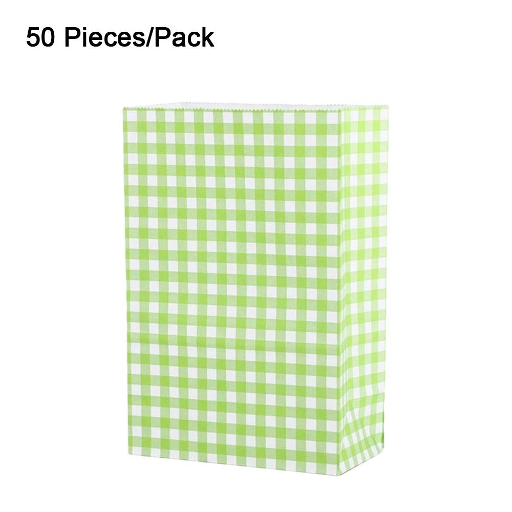 Kraft Paper Gift Packaging Bags Colorful Plaid Candy Bags Checkered Gift Bags for Christmas
