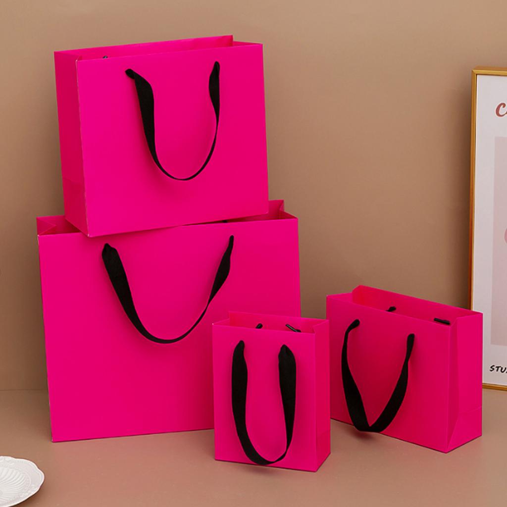 5/10PCS Rose Red White Card Paper Bag Shopping Packaging Clothing Bag Paper Bag Gift Bag Clothing Gift Packaging Large Size