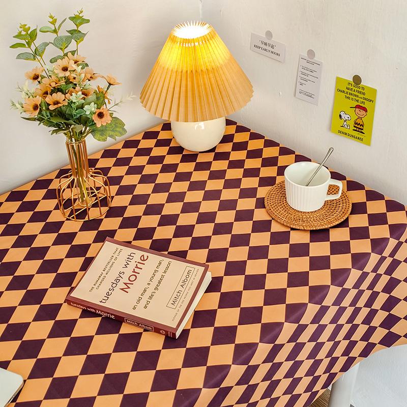 Small Fresh Student Flannel Tablecloth Desk Bedside Table Coffee Table Cover Cloth Photo Background Picnic Cloth