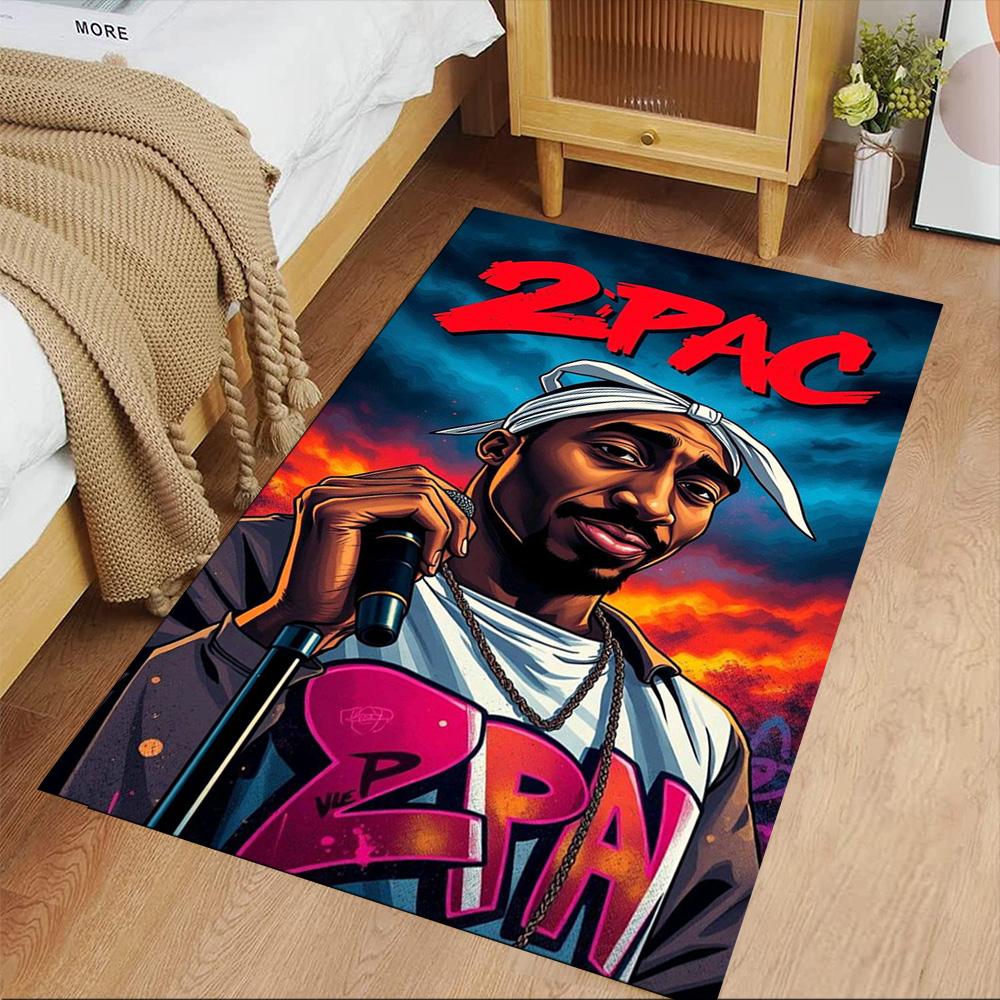 2pac Carpet Perfect for Hallway Kitchen Outdoor Entryway Antislip Carpet Anime Office Decor Gift for Festivals