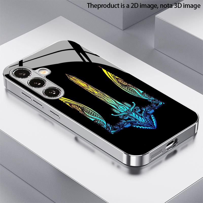2D чехол для телефона с узором меча для Samsung S26 S25 S24 S23 S22 S21 S20 A56 A36 A16 - Гальванизированная стеклянная защитная крышка