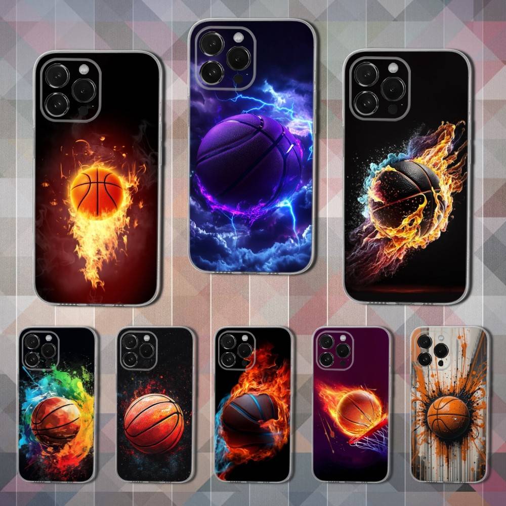 Спортивное оборудование Чехол для телефона с баскетбольным мячом Для iPhone,14,13,XR,SE,12,15,Pro,Max,Plus,11,17,16,X,XS,Mini Прозрачный Мягкий Чехол