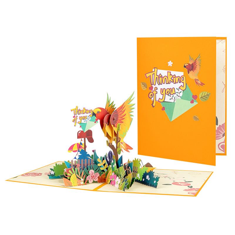 Сияющий павлин 3D Pop-Up открытка - Мечтательный день рождения, Праздник, Общее поздравление, День учителя