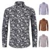 Men's New Printed Shirt Spring and Summer Lapel Long-sleeved Loose Men's Large Size Shirt