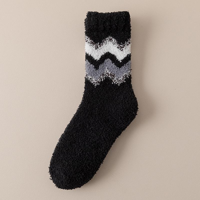 Носки Coral Velvet женские осенне-зимние толстые носки средней длины волнистые носки теплые носки-полуноски