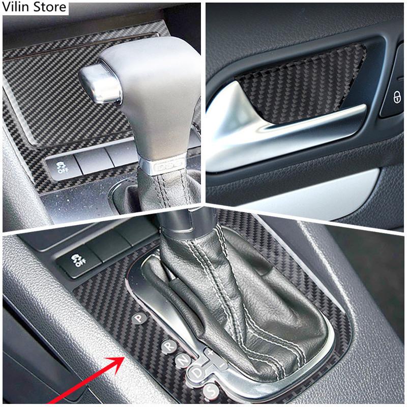 Carbon Fiber Car Interior Decoration Stickers Car Styling For Volkswagen VW Golf 6 Center Console Cover Trim Inner