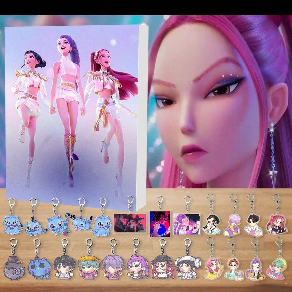 Рождественский календарь-обратный отсчет K-pop женской группы Акриловый брелок для сумки с 24 элементами для праздничного декора