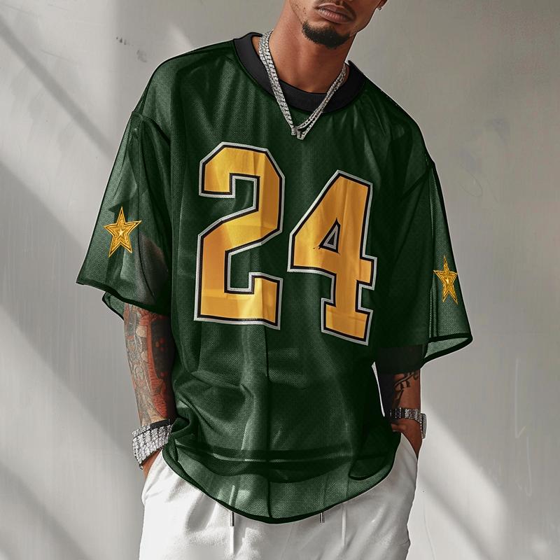 INCERUN Мужские сетчатые топы с круглым вырезом и коротким рукавом, повседневные спортивные футболки с вырезами