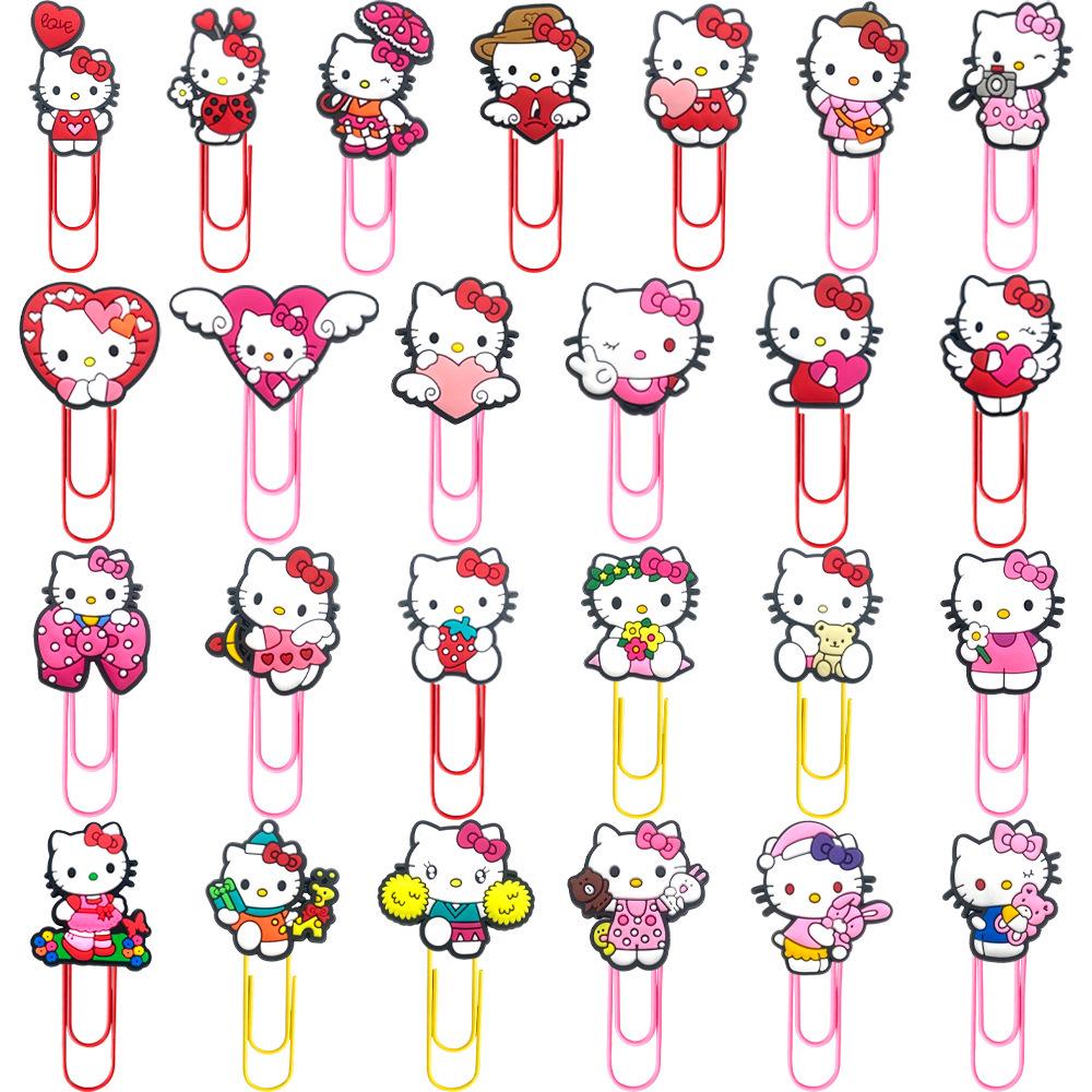 Креативные закладки-скрепки Hello Kitty - Цветные канцелярские принадлежности, Большие скрепки для DIY