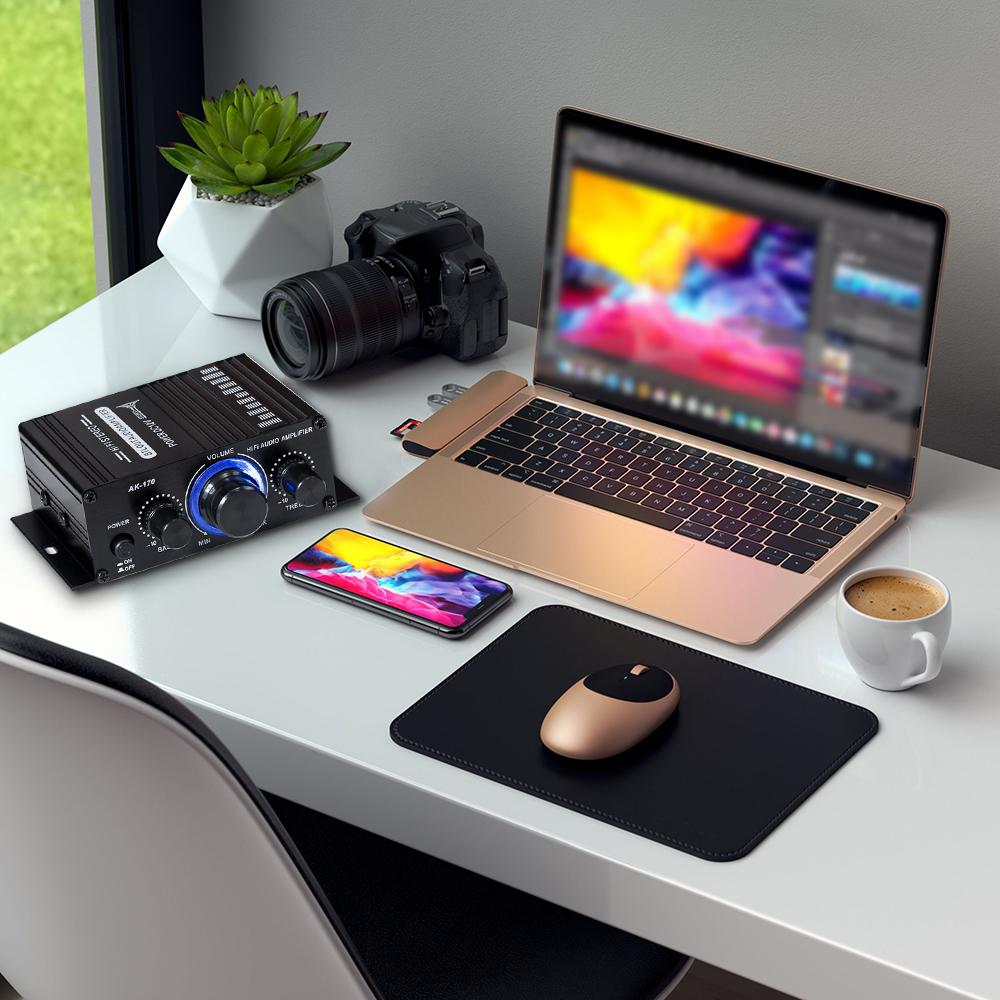 AK-170 Беспроводной Hi-Fi Аудио Мини Усилитель 20Вт+20Вт 2-канальный Стерео Усилитель Мощности Автомобильный Домашний Сабвуфер Колонки DC 12В