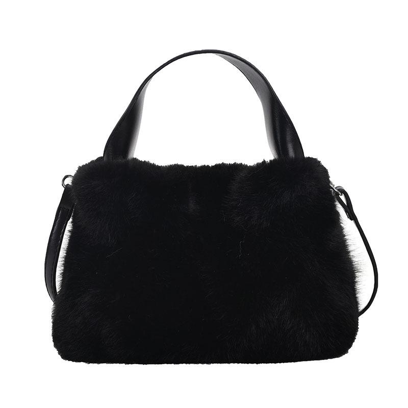 Furry Bag Women's Large-capacity New Fashion Shoulder Bag, Furry High-end Autumn Pleated Cloud Bag